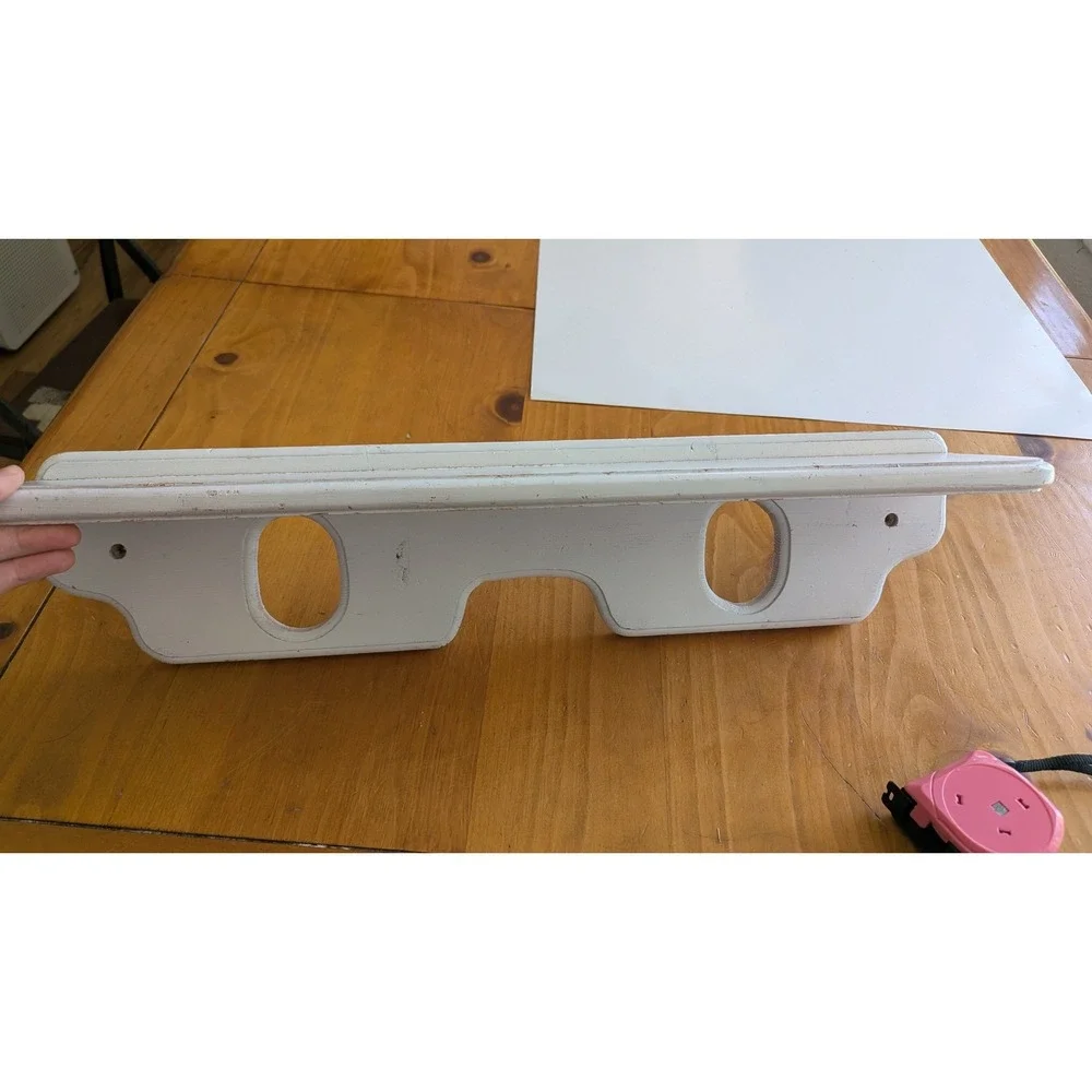 Vintage White Wood Wall Shelf Plate Rail Ledge‎ Farmhouse Cottagecore 24 Inch